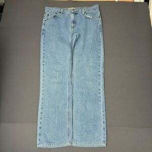 L.L Bean Men's Standard Fit Straight Leg Blue Denim Light Wash Jeans Size 34x30